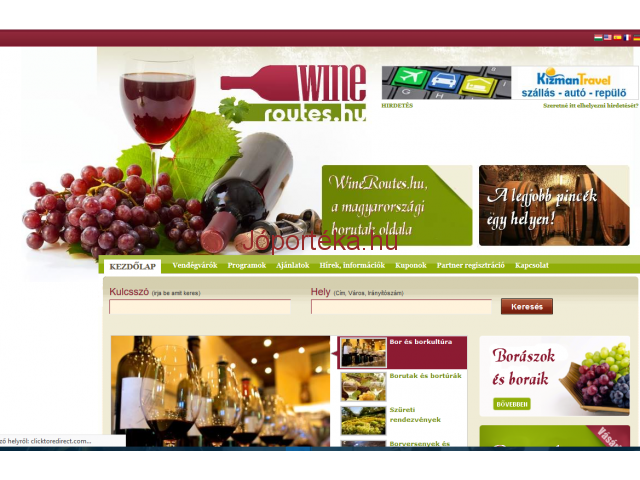 Eladó vagy üzemeltetőt keresek a wineroutes.hu domain és a hozzá tartozó weboldal.