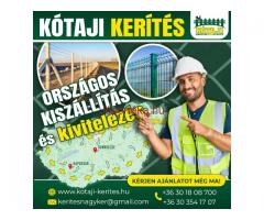 Kerítés építés országosan! Drótkerítés, drótháló, vadháló, oszlop, kapu